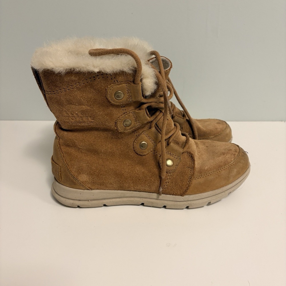 Sorel Women's Brown Explorer Joan Faux Fur Boots US Size 8 Style 1808061224
